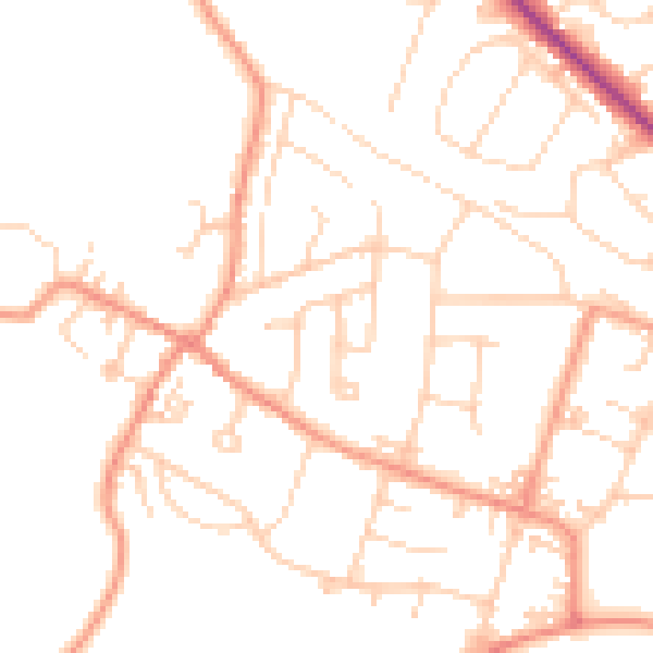 Daytime road noise heatmap for LS29 6LX