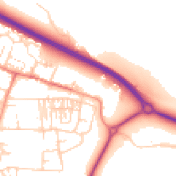 Daytime road noise heatmap for LS29 7DW