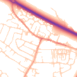 Daytime road noise heatmap for LS29 7EB