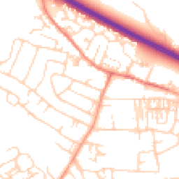 Daytime road noise heatmap for LS29 7JY