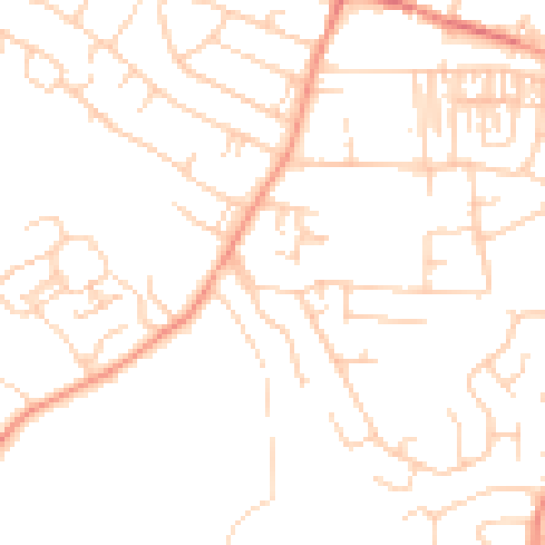 Daytime road noise heatmap for LS29 7PG