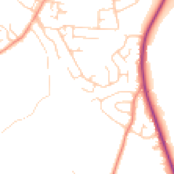 Daytime road noise heatmap for LS29 7RB