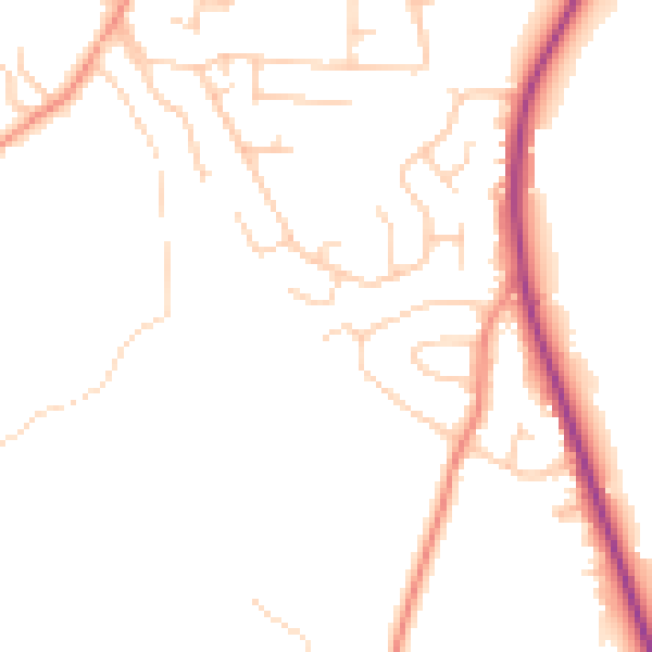 Daytime road noise heatmap for LS29 7RJ