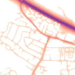 Daytime road noise heatmap for LS29 7SJ