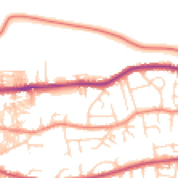 Daytime road noise heatmap for LS29 8LH