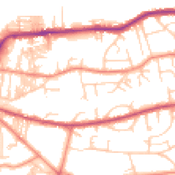 Daytime road noise heatmap for LS29 8NJ