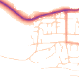 Daytime road noise heatmap for LS29 9TD