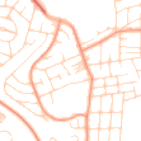 Daytime road noise heatmap for LS8 1HU