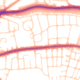 Daytime road noise heatmap for LS8 2AQ