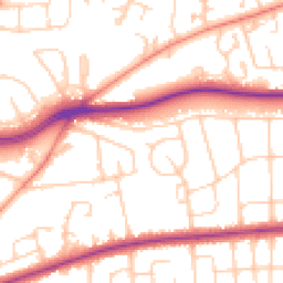 Daytime road noise heatmap for LS8 2BB