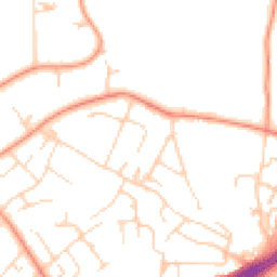 Daytime road noise heatmap for LS8 2JY