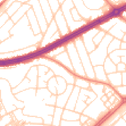 Daytime road noise heatmap for LS8 3AJ