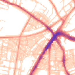 Daytime road noise heatmap for LS8 4JQ