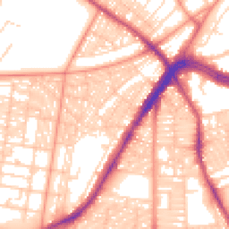 Daytime road noise heatmap for LS8 4JY