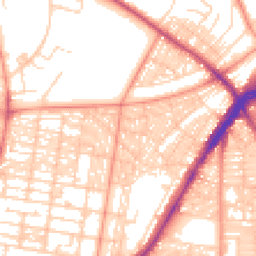 Daytime road noise heatmap for LS8 4LL