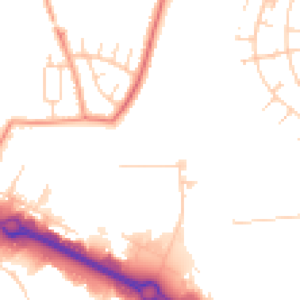 Daytime road noise heatmap for LS9 0AN