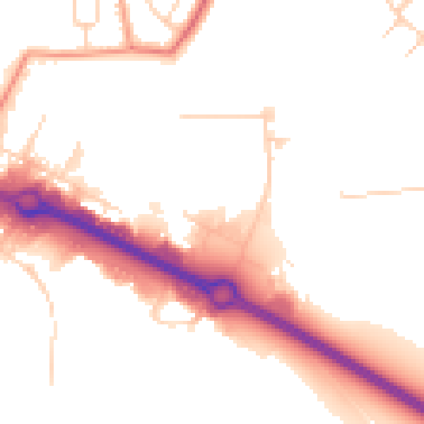 Daytime road noise heatmap for LS9 0AR