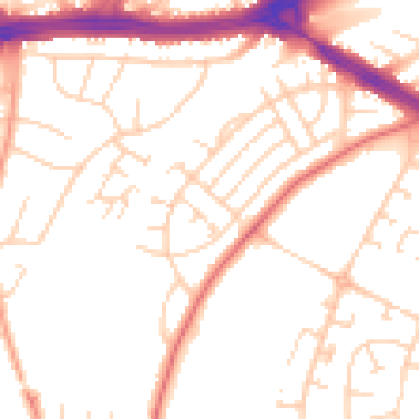Daytime road noise heatmap for LS9 0AX