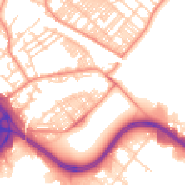 Daytime road noise heatmap for LS9 0BL