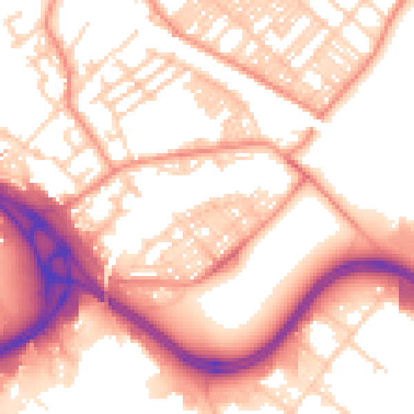 Daytime road noise heatmap for LS9 0BN