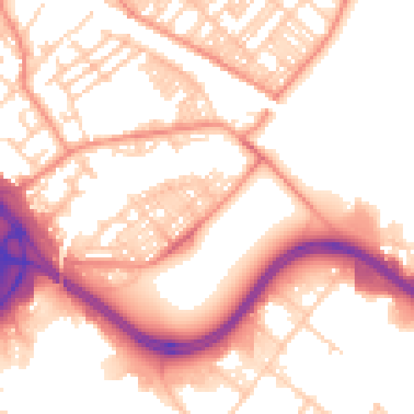 Daytime road noise heatmap for LS9 0BQ