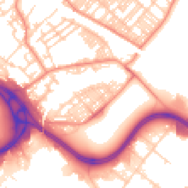 Daytime road noise heatmap for LS9 0BR