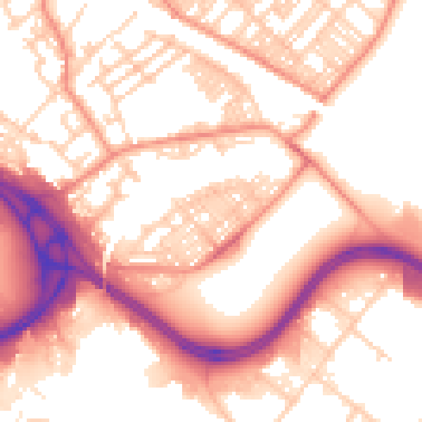 Daytime road noise heatmap for LS9 0BS
