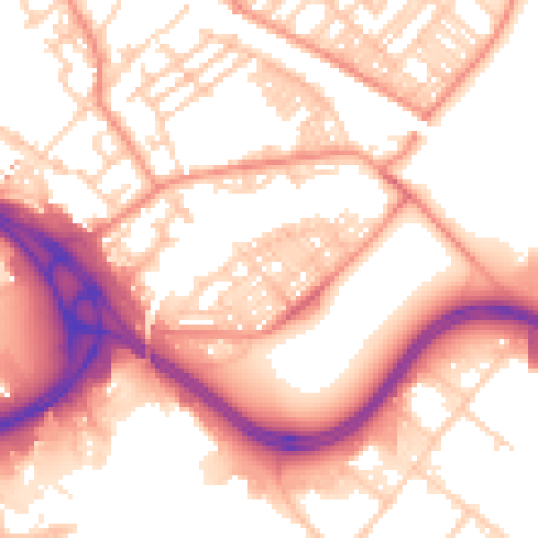 Daytime road noise heatmap for LS9 0BT