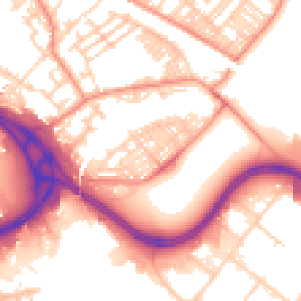 Daytime road noise heatmap for LS9 0BU
