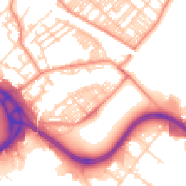 Daytime road noise heatmap for LS9 0BW