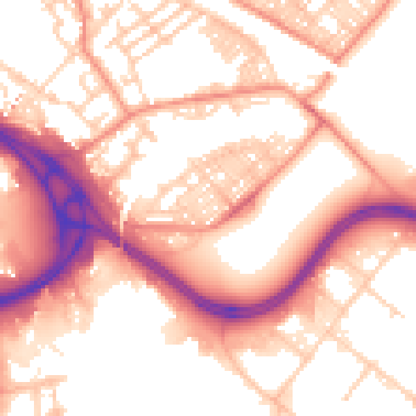 Daytime road noise heatmap for LS9 0BX