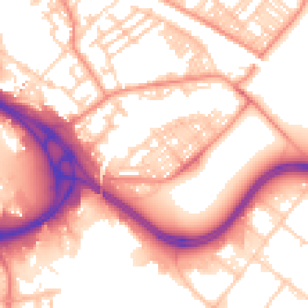 Daytime road noise heatmap for LS9 0BZ