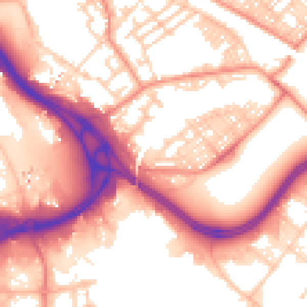 Daytime road noise heatmap for LS9 0DD