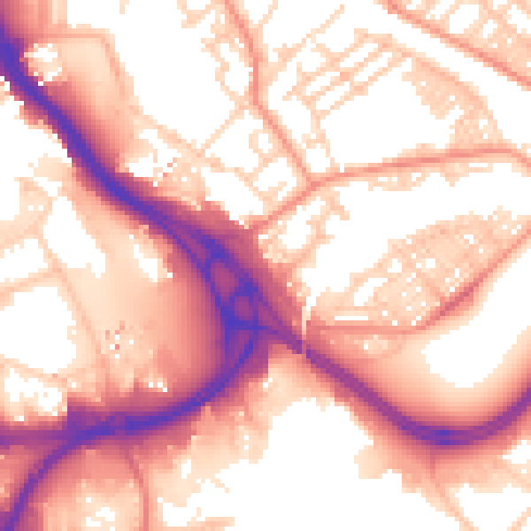 Daytime road noise heatmap for LS9 0DQ