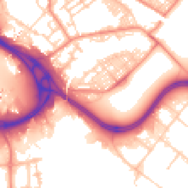 Daytime road noise heatmap for LS9 0DS