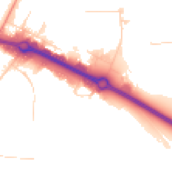 Daytime road noise heatmap for LS9 0DW