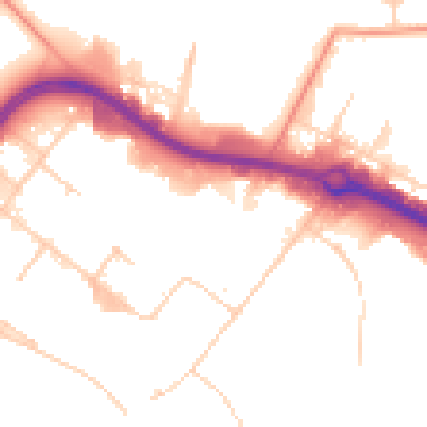 Daytime road noise heatmap for LS9 0DY