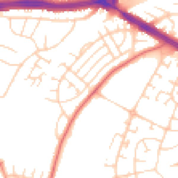 Daytime road noise heatmap for LS9 0HZ