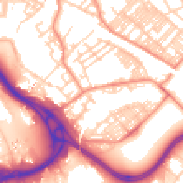 Daytime road noise heatmap for LS9 0RD
