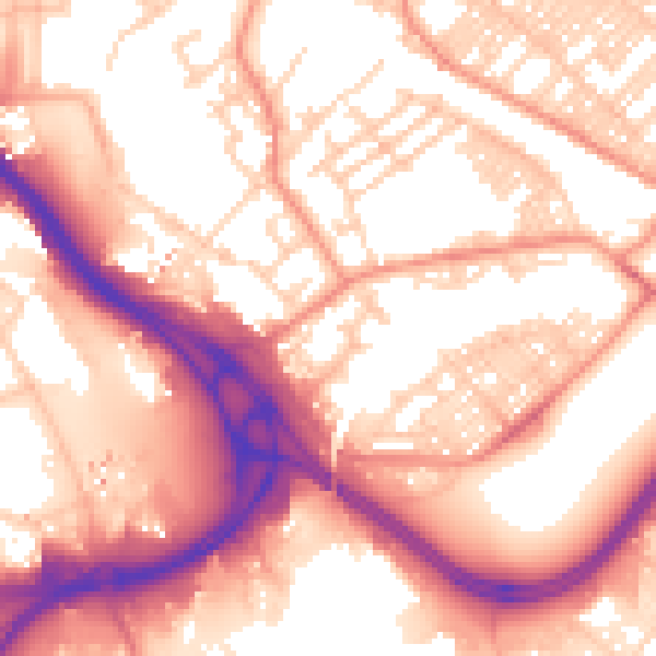 Daytime road noise heatmap for LS9 0RF