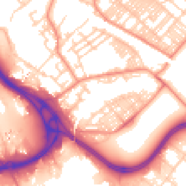 Daytime road noise heatmap for LS9 0SY