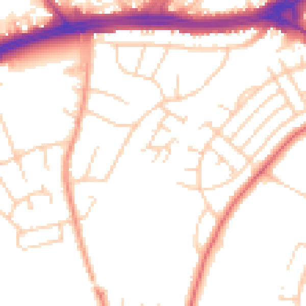 Daytime road noise heatmap for LS9 0TL
