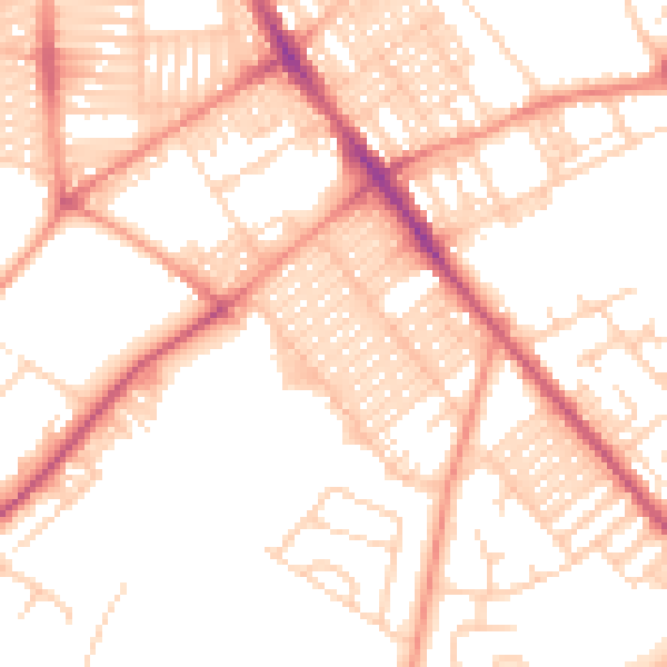 Daytime road noise heatmap for LS9 6DX