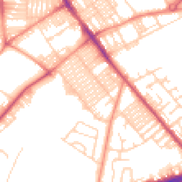 Daytime road noise heatmap for LS9 6EP