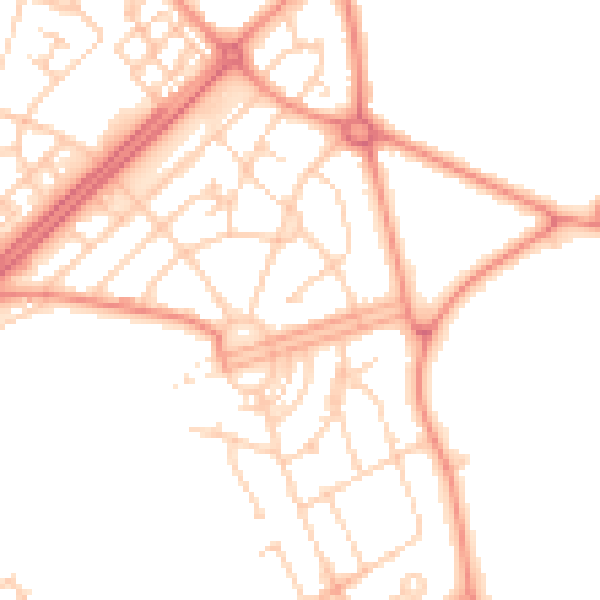 Daytime road noise heatmap for LS9 6FD