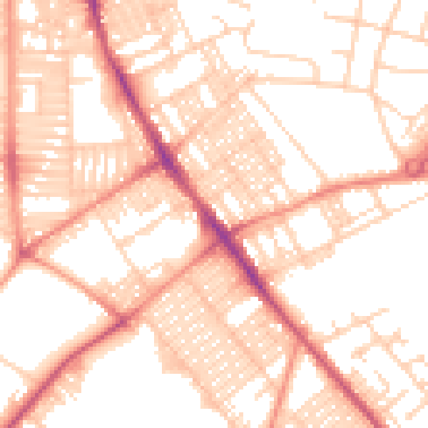 Daytime road noise heatmap for LS9 6FE