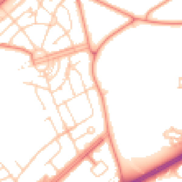Daytime road noise heatmap for LS9 6PD