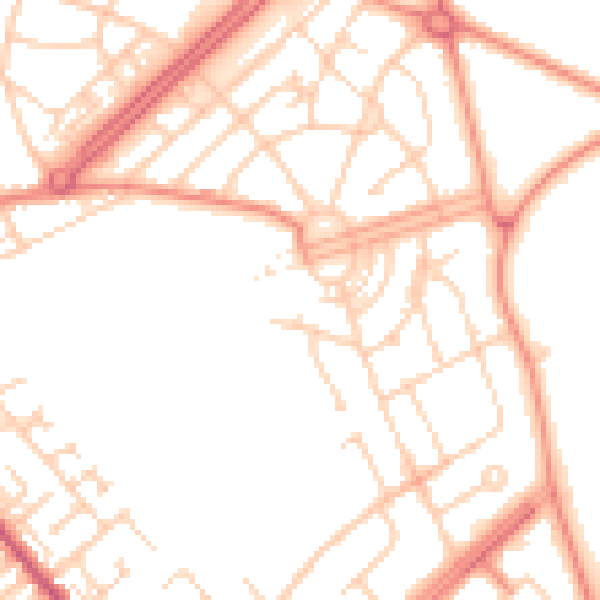 Daytime road noise heatmap for LS9 6QB