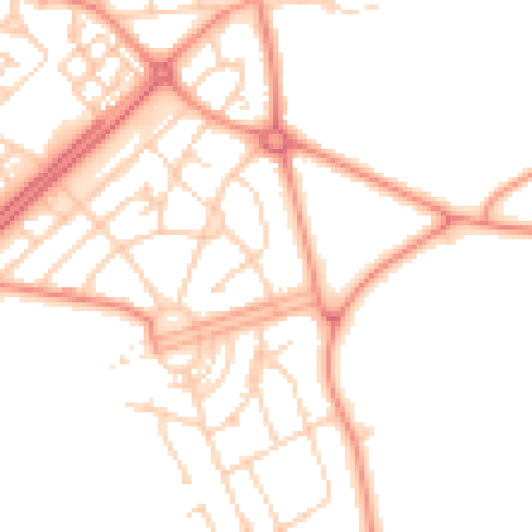 Daytime road noise heatmap for LS9 6QR