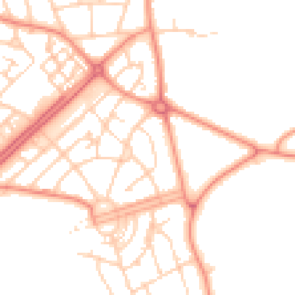 Daytime road noise heatmap for LS9 6QT